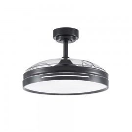 Fabrilamp, Ventilador Mini Micenas DC Negro Plegable 91Ø 48w Mando Memoria y Temporizador 186099009