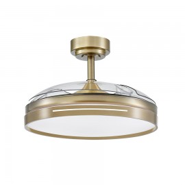 Fabrilamp, Ventilador Mini Micenas DC Cuero Plegable 91Ø 48w Mando Memoria y Temporizador 186099014