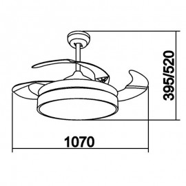 MDC iluminacion, MDC - Ventilador Retractil Mistra Dc Niquel 5-7745-35-09