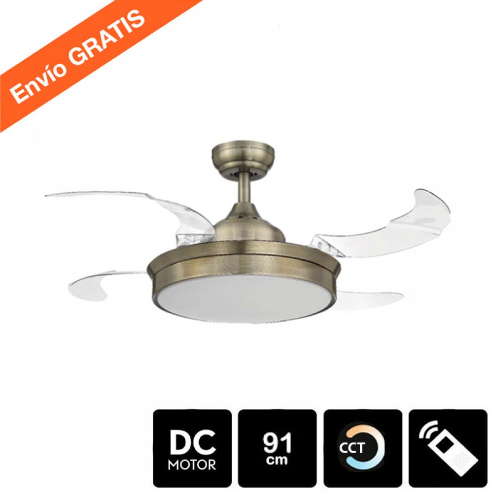MDC iluminacion, MDC - Ventilador Retractil Mistra Xs Dc Cuero 5-7950-43-09