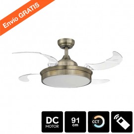 MDC iluminacion, MDC - Ventilador Retractil Mistra Xs Dc Cuero 5-7950-43-09