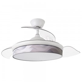 Ventilador Mini Moda DC Blanco-Ola Gris 91Ø 72w Mando Memoria Y Temporizador 212480301
