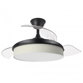 Ventilador Moda DC Negro-Cañizo Blanco 108Ø 72w 3aspas Mando Memoria Y Temporizador 212490509