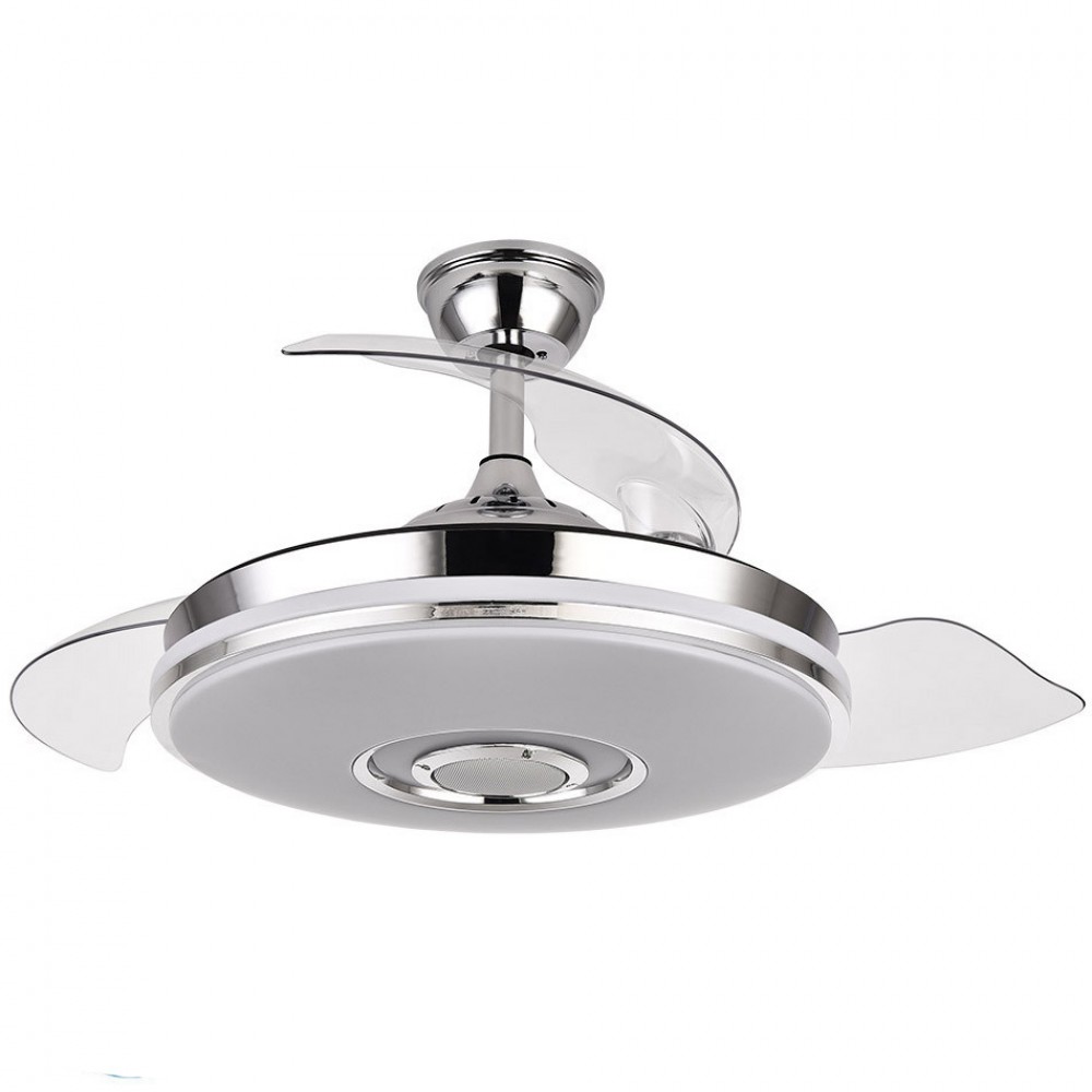 Fabrilamp, Ventilador Noto DC Plegable Cromo 108Ø 72w Rgb Bluetooth, Remoto, Memoria Y Altavoz 165791420