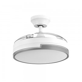 Fabrilamp, Ventilador Mini Olimpia DC Blanco-Gris Plegable 91Ø 48w Mando Memoria Y Temporizador 185999001
