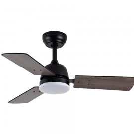 Fabrilamp, Ventilador Portico DC Negro 91Ø 20w 3Aspas Reversibles Mando Memoria y Temporizador 206991309
