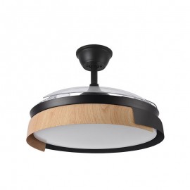 Fabrilamp, Ventilador Provenza DC Negro-Haya Plegable 107Ø 72w 3 Aspas Mando Memoria y Temporizador 207191388