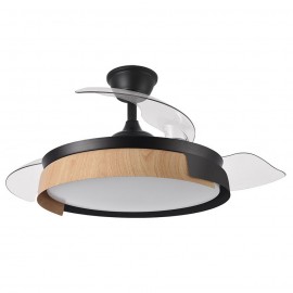 Ventilador Provenza DC Negro-Haya Plegable 107Ø 72w 3 Aspas Mando Memoria y Temporizador 207191388