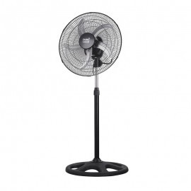 Fabrilamp, Ventilador Reforzado De pie Negro-Blanco-gris 50Ø 75w Giro 360 Regulable, Mando y Temporizador 183641009