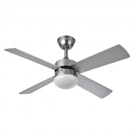 Fabrilamp, Ventilador Sofia DC Niquel 107Ø 2xE27 4Aspas Haya-plata Mando y Temporizador 175992433