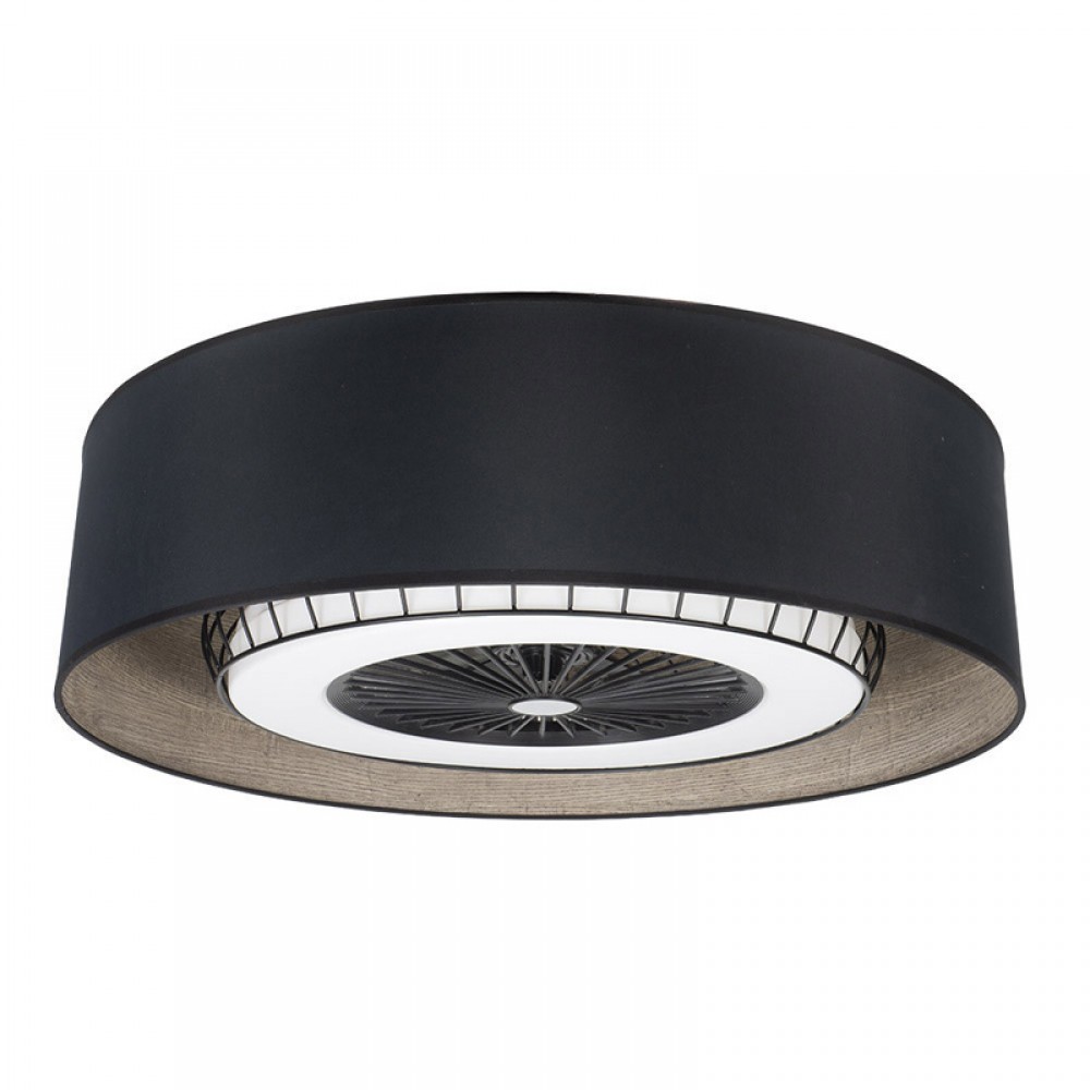 Fabrilamp, Ventilador Tania Negro-Madera Gris 70Ø 72W 5 Aspas Mando Regulable Memoria Y Temporizador 188391709