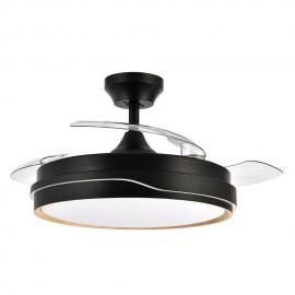Ventilador Tempano DC Negro-Madera Plegable 107Ø 72w 3aspas Mando Memoria Y Temporizador 208891385