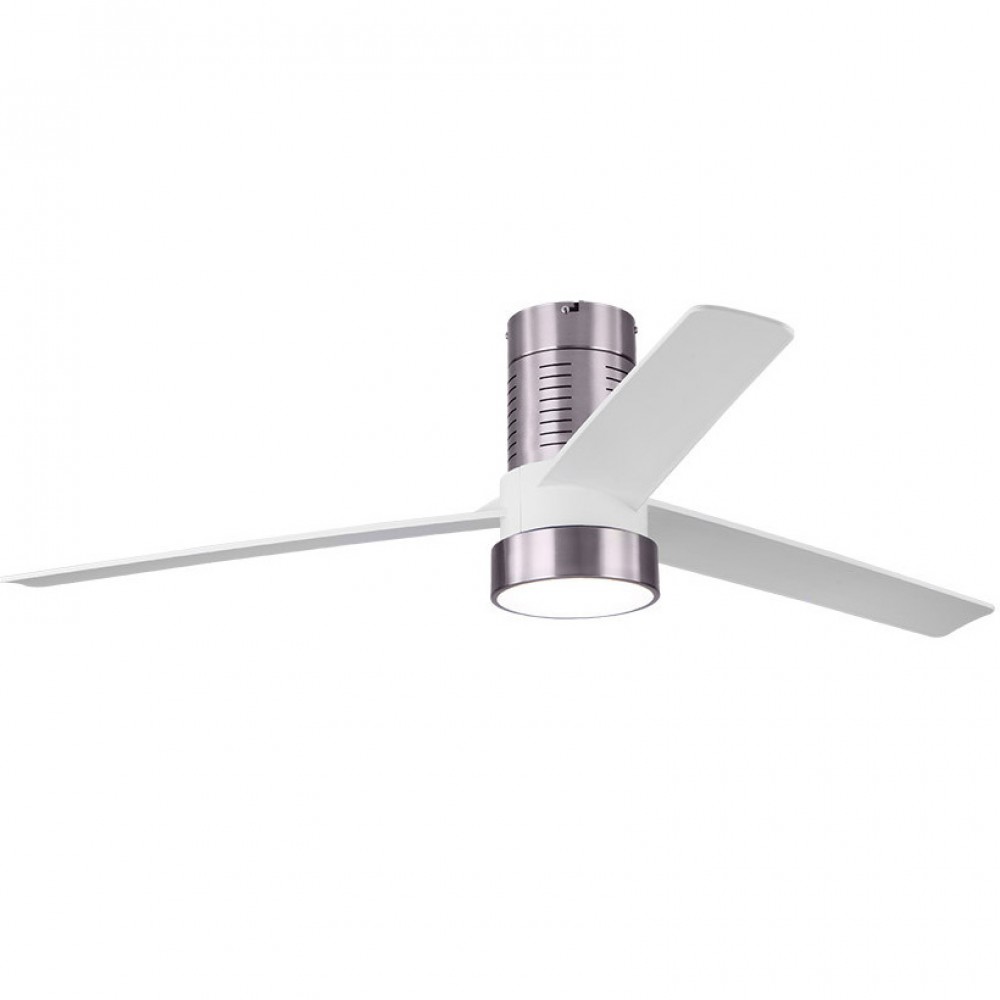 Fabrilamp, Ventilador Teo DC Niquel 139Ø 24w 3Aspas Blancas Mando, Memoria y Temporizador 158491381