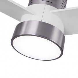 Fabrilamp, Ventilador Teo DC Niquel 139Ø 24w 3Aspas Blancas Mando, Memoria y Temporizador 158491381