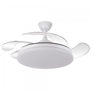 Ventilador Tridente  DC Plegable Blanco 107Ø Ultrasilencioso 59w Regulable Mando Memoria Y Temporizador 236391301