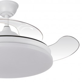 Fabrilamp, Ventilador Mini Viper DC Blanco-Plata Plegable 91Ø 48w Mando Memoria Y Temporizador 208999074