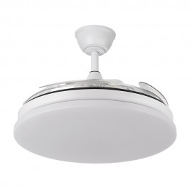 Fabrilamp, Ventilador Mini Viper DC Blanco-Plata Plegable 91Ø 48w Mando Memoria Y Temporizador 208999074