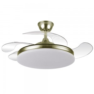 Ventilador Tridente DC Plegable Metalico Cuero 107Ø Ultrasilencioso 59w CCT Regulable Mando Memoria 236391314
