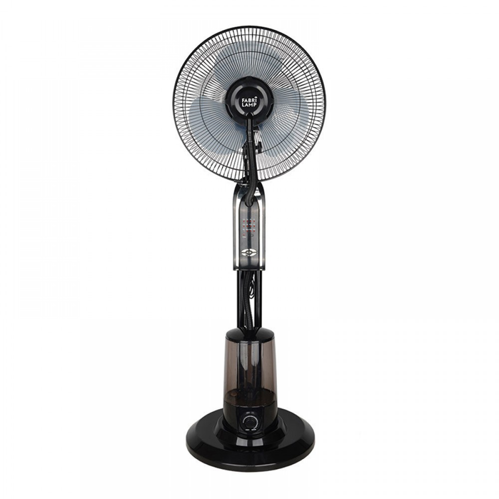 Fabrilamp, Ventilador Tromba De Pie Negro 45Ø 80w Oscilante Mando, Temporizador y Nebulizador 184441009