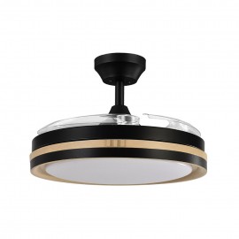 Fabrilamp, Ventilador Viper DC Negro-Madera Plegable 107Ø 72w 3aspas Mando Memoria Y Temporizador 208991385