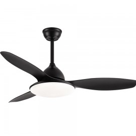 Fabrilamp, Ventilador Yael DC Negro 122Ø 72w 3 Aspas,Mando, Memoria y Temporizador 159391309